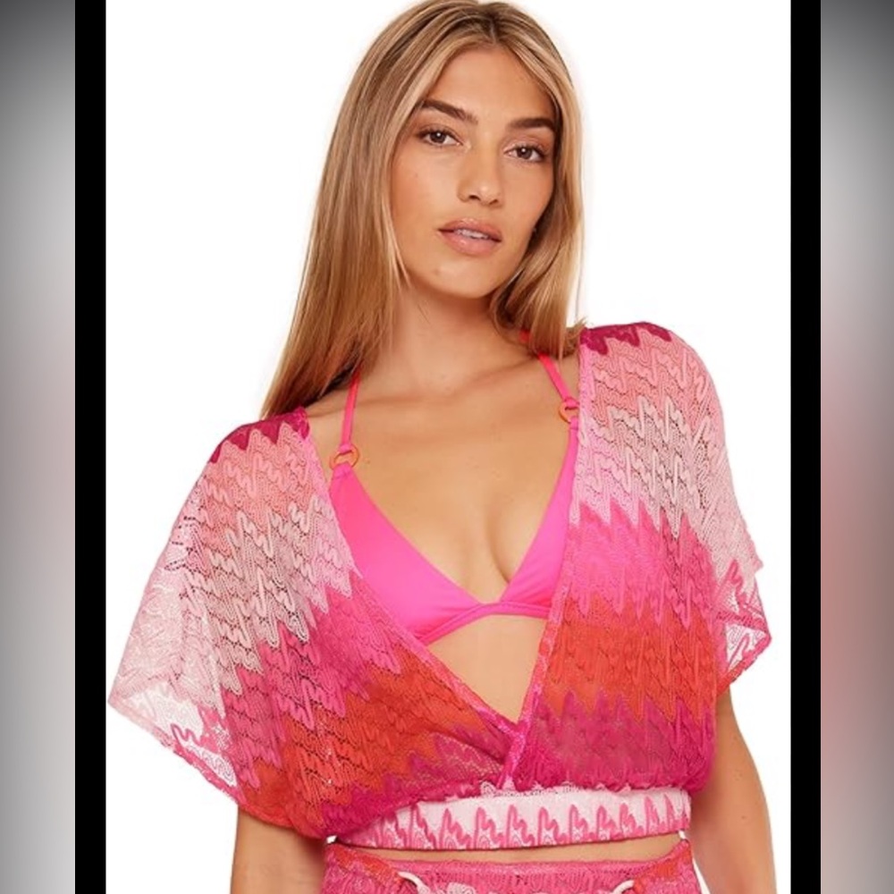 Trina Turk Cascades crochet cover up top